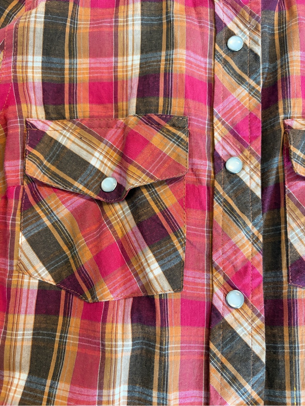Atmosphere Pink Plaid Button-Down Shirt size small cotton - Picture 12 of 14